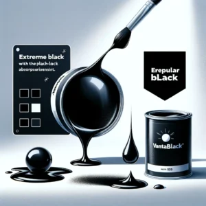 Close-up of black liquid being poured from a dropper into a container, showcasing a science experiment with black ink or paint, emphasizing the deep black color and glossy texture.