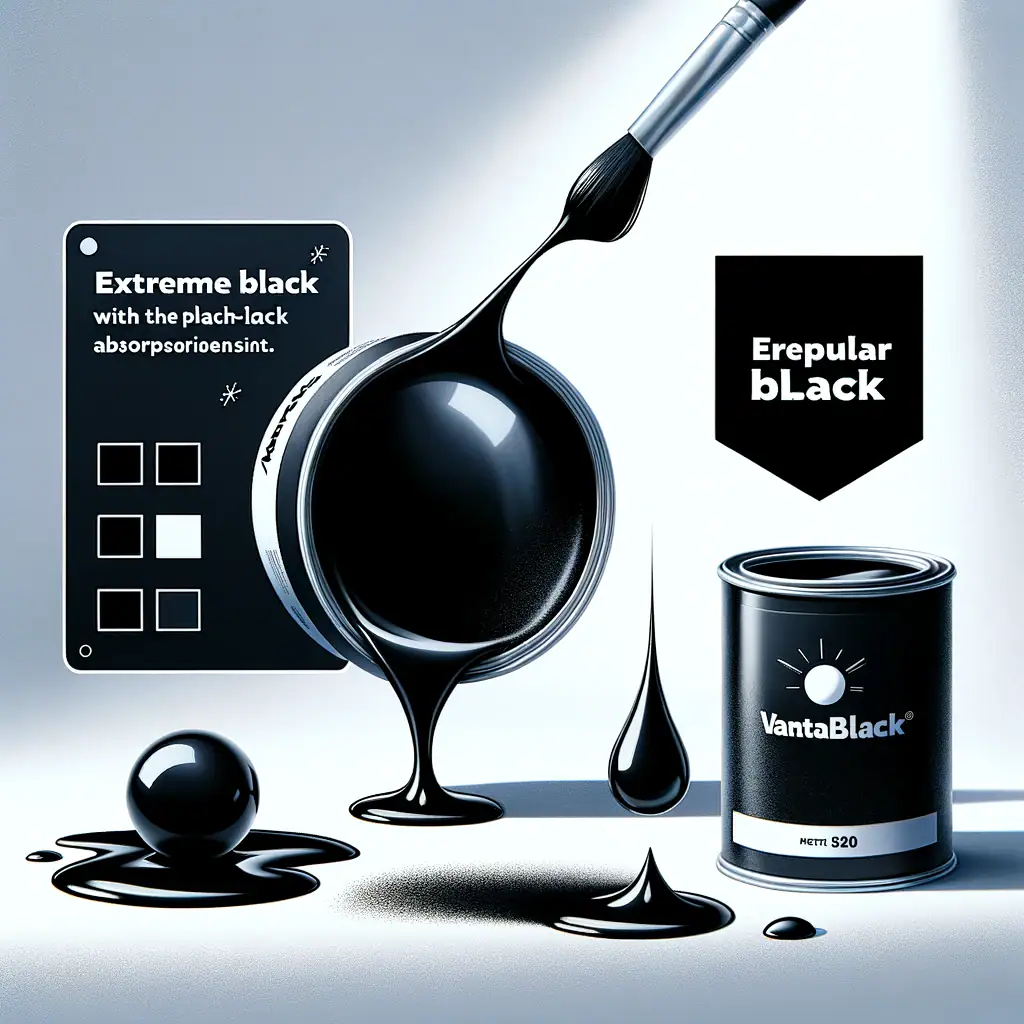 Close-up of black liquid being poured from a dropper into a container, showcasing a science experiment with black ink or paint, emphasizing the deep black color and glossy texture.