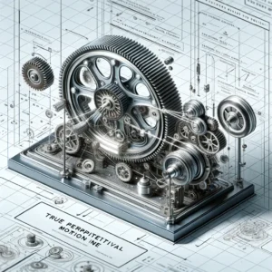 Detailed gear mechanism model showcasing interlocking gears and mechanical components, ideal for engineering and science educational purposes.