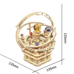 A detailed mechanical planetarium model showcasing planetary orbits and gears, perfect for science education and decor.