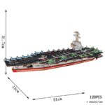 High-quality wooden aircraft carrier model for educational and decorative purposes.