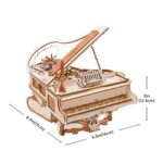 Detailed wooden grand piano model kit for science, decor, and educational purposes. Perfect for STEM projects, DIY enthusiasts, and classroom displays.
