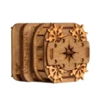 Wooden gear puzzle for kids and adults, promoting STEM learning and fine motor skills. Perfect for science enthusiasts and educational play.
