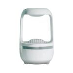 Modern light therapy lamp designed for skin care, relaxation, and mood enhancement, featuring a sleek white design with adjustable brightness settings.