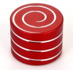 Red spiral stacking toy with white rings, ideal for science experiments, educational play, and STEM learning for children and students.