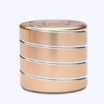 Gold stackable magnetic rings for science experiments and educational demonstrations, showcasing magnetic properties and scientific principles.