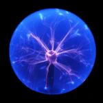 A vibrant plasma globe with colorful electric tendrils emanating from the center, showcasing a mesmerizing display of electrical arcs inside a glass sphere.