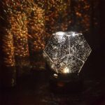 LED starry sky lamp with geometric design, creating a mesmerizing starry night effect in dark rooms. Perfect for science decor, educational toys, and ambient lighting.