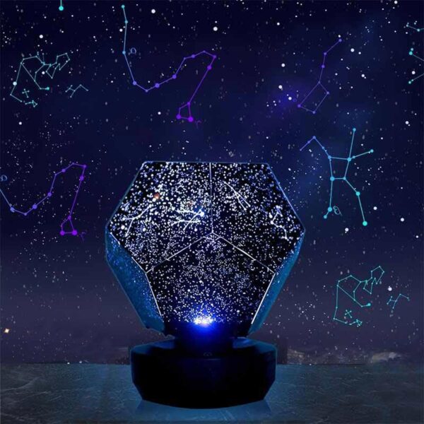 A star map galaxy night light projecting constellations onto the ceiling, perfect for educational decor and science enthusiasts.