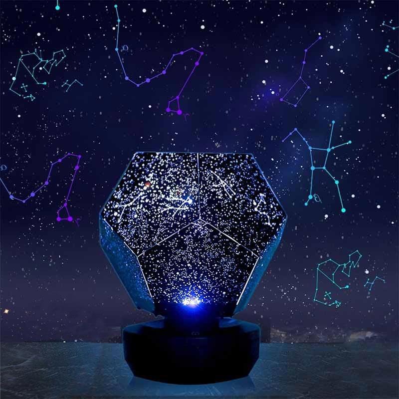 A star map galaxy night light projecting constellations onto the ceiling, perfect for educational decor and science enthusiasts.