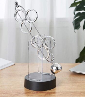 Educational magnetic science toy with metal rings and ball, demonstrating magnetic forces and physics principles.