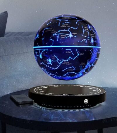 Interactive star constellation globe projecting detailed celestial maps onto a spherical surface, perfect for astronomy enthusiasts and educational purposes.