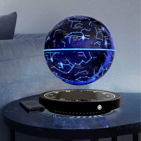 Interactive star constellation globe projecting detailed celestial maps onto a spherical surface, perfect for astronomy enthusiasts and educational purposes.