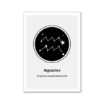 Aquarius constellation illustration on a white background, ideal for educational purposes and home decor.