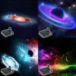 Educational space science gadgets featuring models of galaxies, planets, and black holes for interactive learning and decoration.