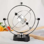 Sleek modern planetary model with metallic and black accents, showcasing the solar system in a stylish, educational display.