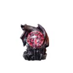 A mystical black crystal with a glowing red lightning sphere embedded inside, showcasing a science-inspired energy effect.