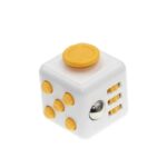 Educational brain teaser cube with buttons and slider for cognitive development and problem-solving skills.