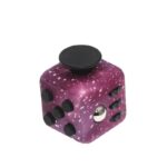 A purple galaxy-themed magnetic dice with black dots and a metallic ball, designed for educational and science decor purposes.