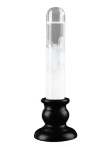 Clear magnetic stirring rod with black stand for science experiments, ideal for educational demonstrations and laboratory use.