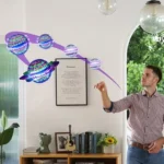 Interactive planetary model illustrating planets and their orbits for science education and decor.