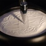 Close-up of a magnetic field pattern created in liquid nitrogen with a magnetic probe, showcasing scientific visualization of magnetic flux lines.
