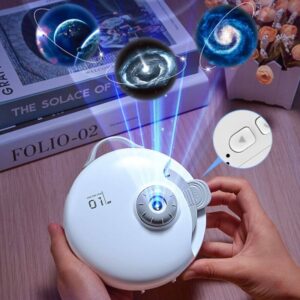 Interactive science galaxy projector displaying planets and cosmic visuals for educational and entertainment purposes.