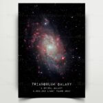 Stunning image of the Triangulum Galaxy showcasing its spiral structure and vibrant colors, perfect for science decor and educational displays.