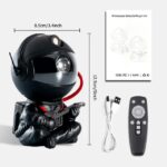 Portable astronaut nebula projector for kids and science enthusiasts. Includes remote control, USB cable, and instruction manual for educational and decorative use.