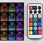 LED color-changing light panel with remote control, ideal for science-themed decor and educational toys.