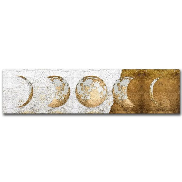 Artistic depiction of the moon's phases on a textured background, showcasing the different stages from new moon to full moon. Perfect for science enthusiasts and moon lovers.