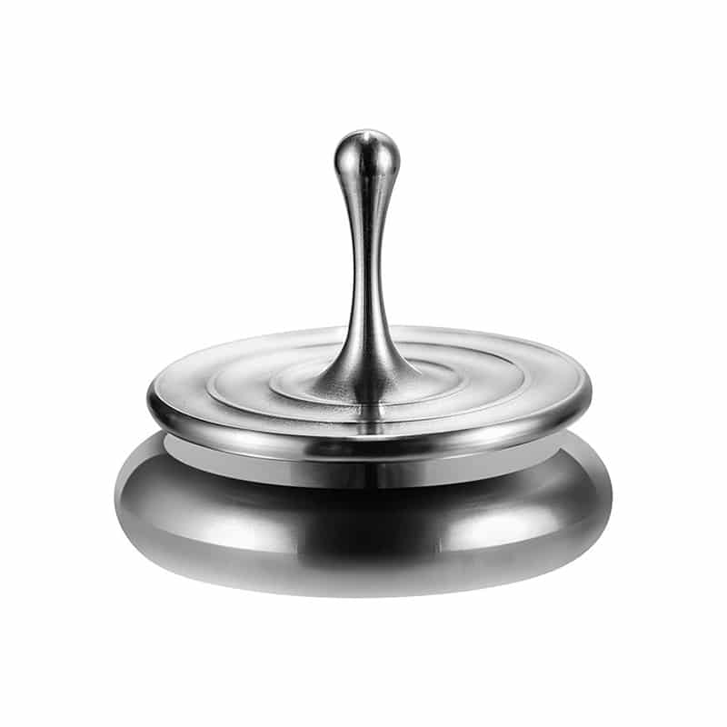 Stainless steel magnetic stirring bar used in laboratory experiments for mixing liquids efficiently.