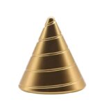 A shiny gold spiral conical object, resembling a decorative or educational science gadget. Perfect for science decor or educational demonstrations.
