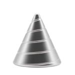 Aluminum stacking cone toy for science experiments and decor.
