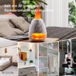 Aromatherapy diffuser with salt ore 3D flame simulation, ideal for relaxation and ambiance in bedrooms, bathrooms, closets, and yoga spaces.