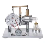 Educational magnetic Stirling engine model demonstrating thermodynamic principles for science learning and experiments.