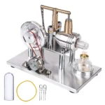 High-quality science demonstration kit with a glass container, metal components, and precision parts for educational experiments.