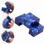 Interlocking magnetic puzzle cube with a starry night galaxy design, perfect for educational and decorative purposes.