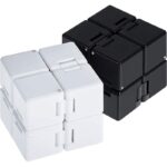 Innovative cube puzzle brain teaser in white and black, perfect for stimulating cognitive skills and problem-solving in educational and recreational settings.