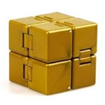 A gold-colored magnetic puzzle cube with interlocking pieces, designed for educational and recreational use.