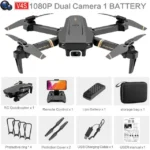 High-quality drone with 1080P dual camera, remote control, protective rings, and accessories for learning and fun. Perfect for science projects, photography, and drone enthusiasts.