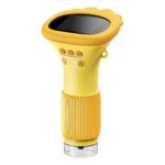 Handheld yellow scientific device with digital screen and control buttons.