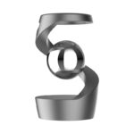 Modern metallic gyroscope toy for science enthusiasts and educational purposes.