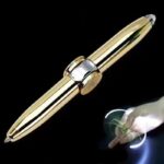 Luxurious gold pen featuring magnetic levitation technology, showcasing innovative design and futuristic appeal. Perfect for collectors and tech enthusiasts.