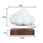 Cloud-shaped LED night light with a wooden base, perfect for home decor and educational purposes.