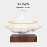 3D model of a floating cloud with orange arrows illustrating 360-degree free rotation, demonstrating a science gadget for educational purposes.