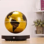 Decorative globe lamp featuring a black and gold map of South America, perfect for science classrooms, study rooms, or as a unique educational gift.