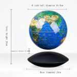 Detailed 6-inch diameter globe showing continents and oceans with measurement annotations.