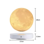 A realistic moon-shaped lamp with a 20cm diameter, featuring a warm glow and a built-in wireless charging pad. Perfect for educational decor and science-themed rooms.