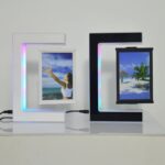 Modern LED light frame displaying a beach scene with palm trees and blue sky, perfect for science-themed decor or educational displays.